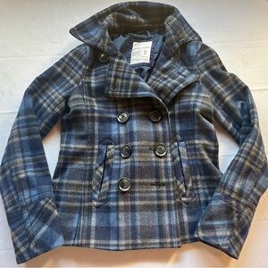 Aeropostale Navy Plaid Jacket